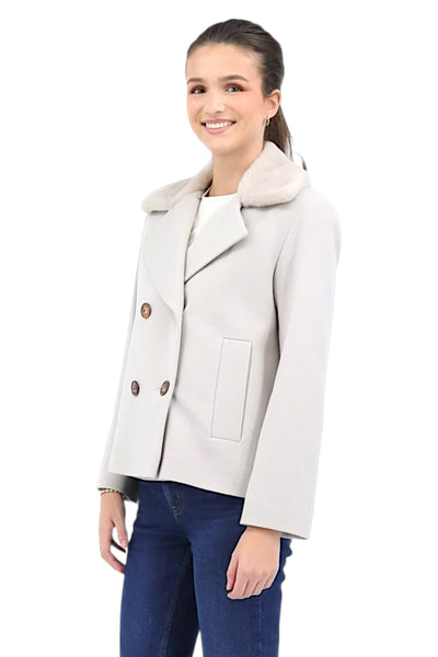 Peacoat with Merino Shearling in Fawn