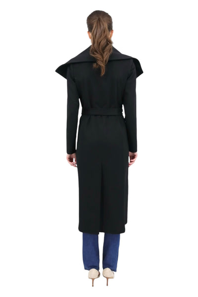 Long Wrap Coat in Black