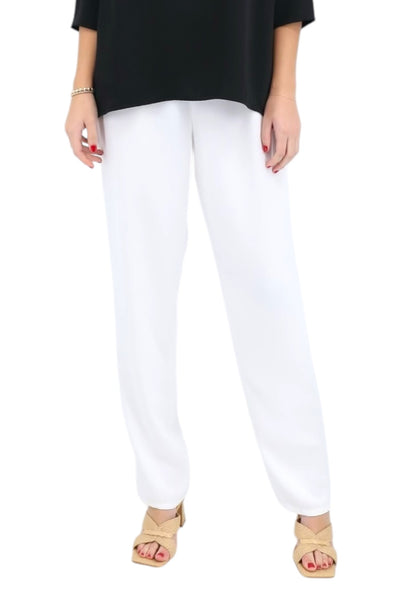 Slim Matte Crepe Pant in White