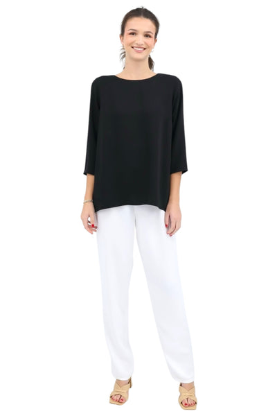 Slim Matte Crepe Pant in White