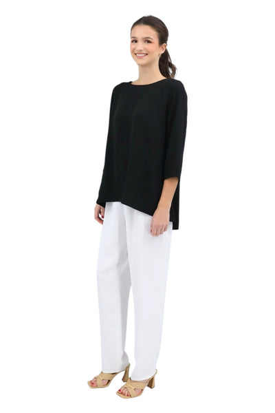 Slim Matte Crepe Pant in White