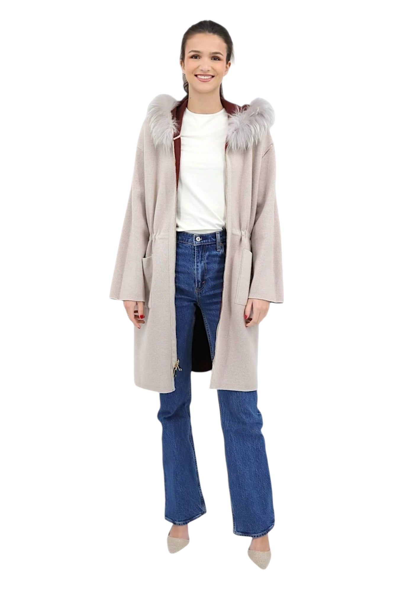 Reversible Knitwear Jacket in Hermes/Ghiaccio