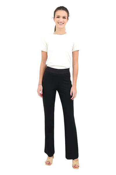 Matte Jersey Straight Leg Pant in Black