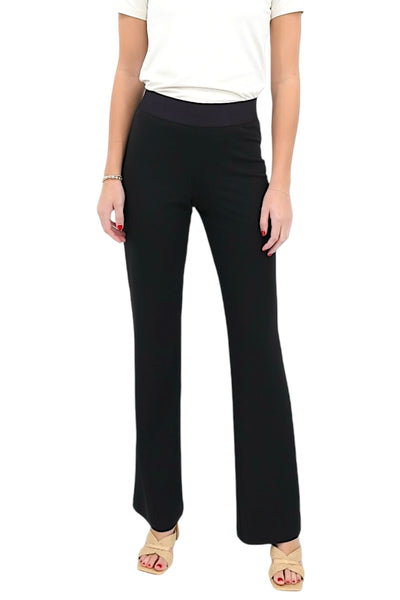 Matte Jersey Straight Leg Pant in Black