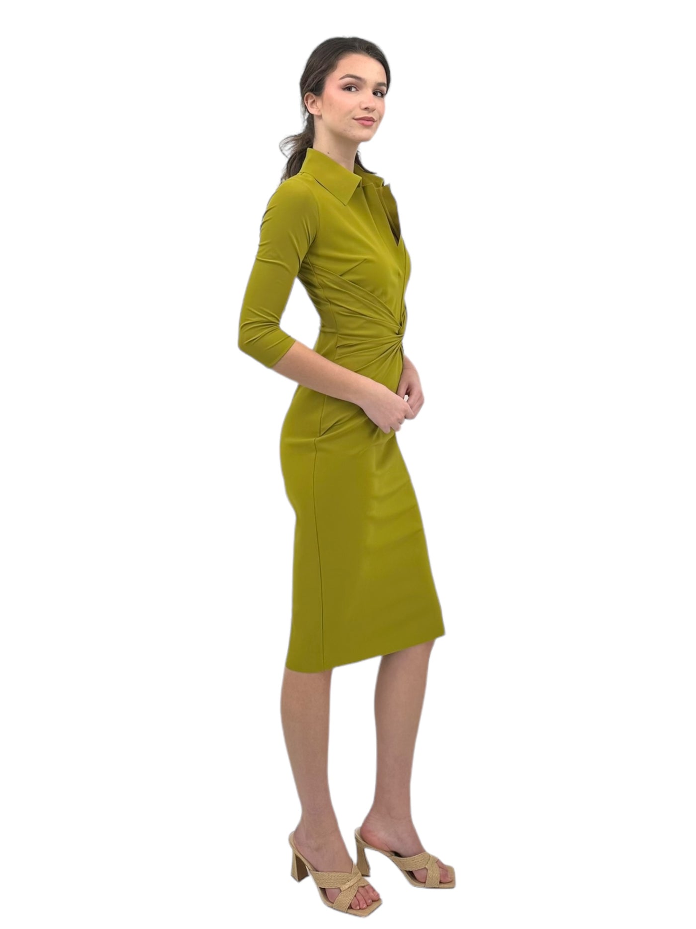Zaray Dress in Golden Green