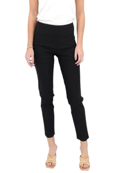 Straight Leg Pull On Pant in Black