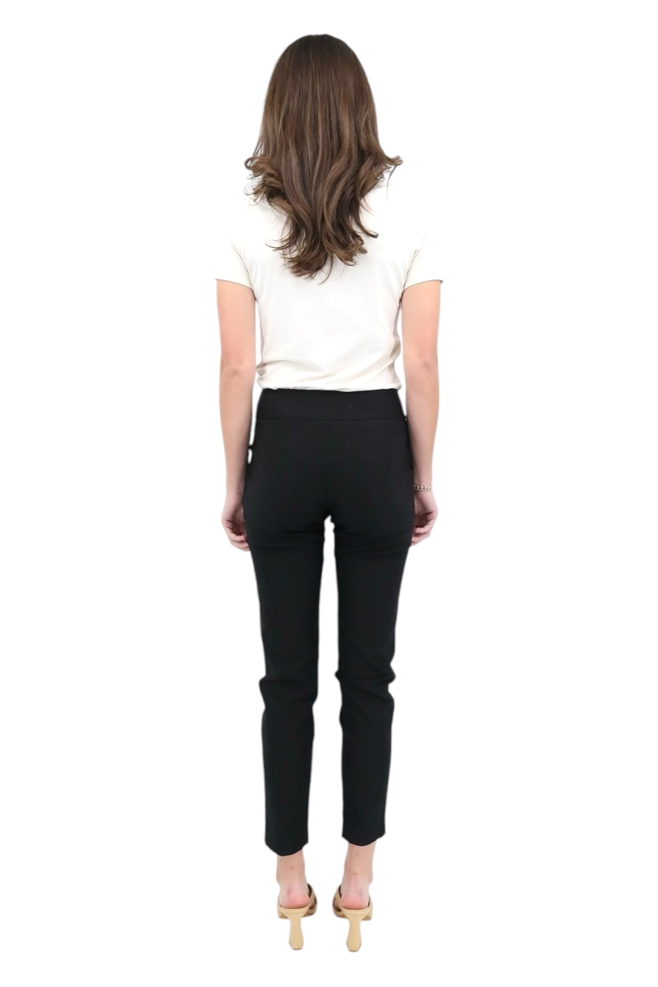 Straight Leg Pull On Pant in Black