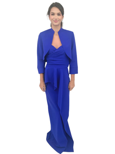 Miya Long Zip Jersey Gown in Inchiostro