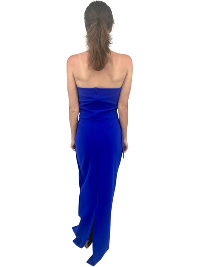 Miya Long Zip Jersey Gown in Inchiostro