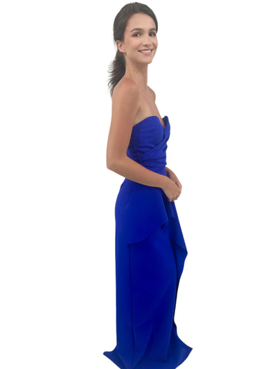 Miya Long Zip Jersey Gown in Inchiostro