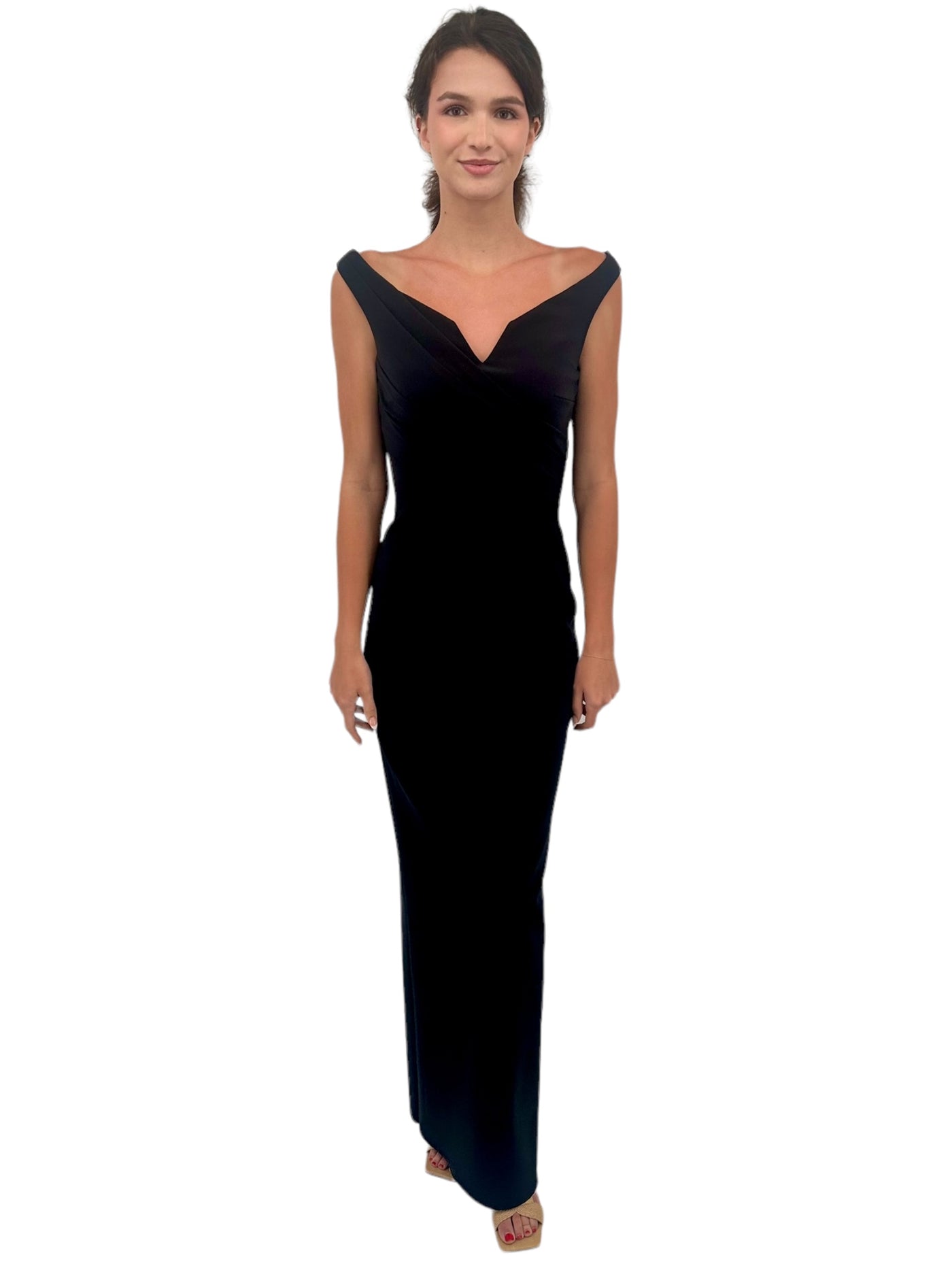 Mix Jersey Lucrecia Gown in Black