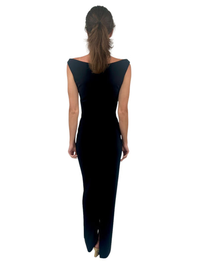 Mix Jersey Lucrecia Gown in Black