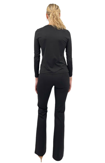 Miley Bootcut Ponte Pant in Black