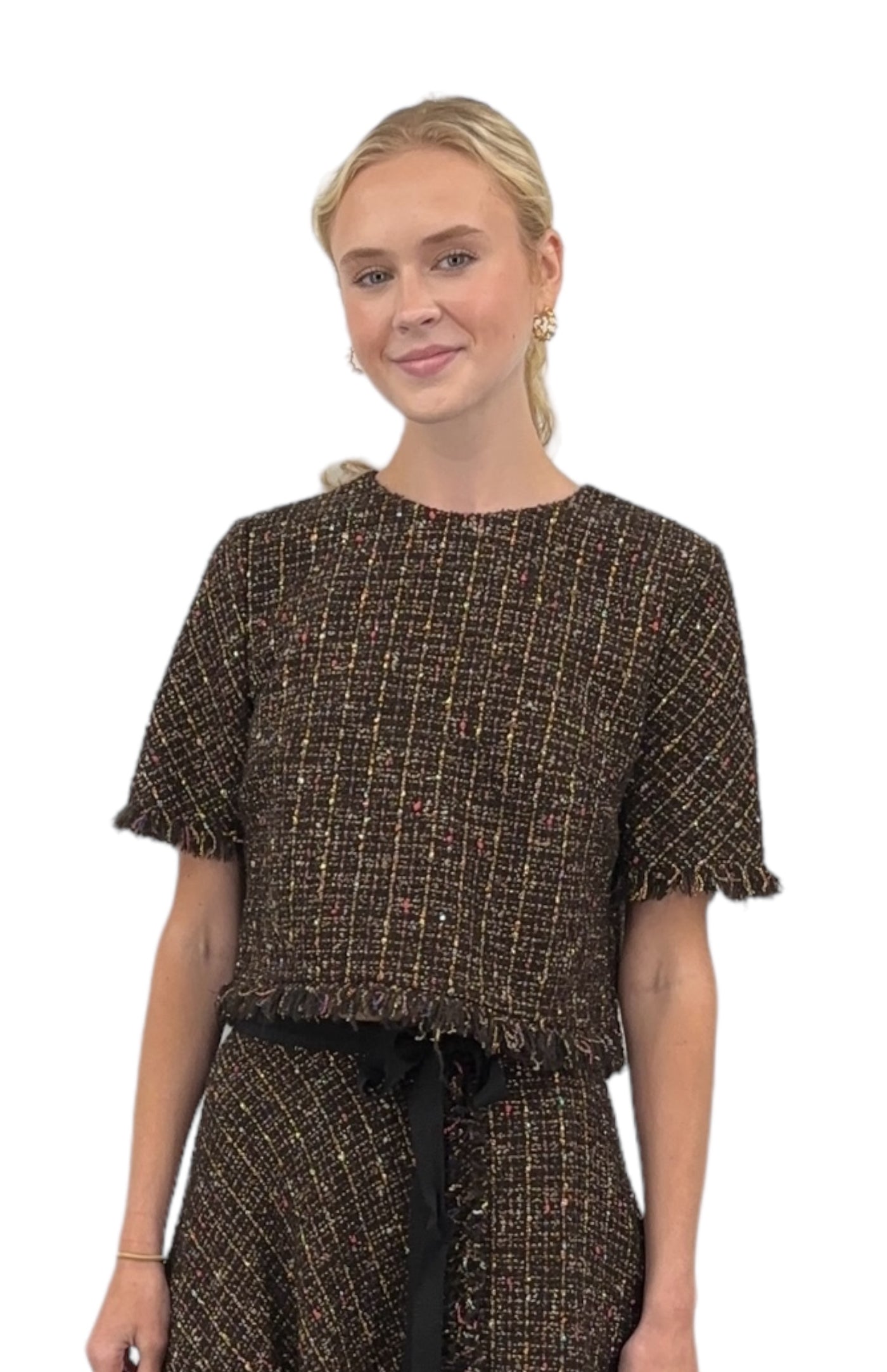 Tweed Top in Brown Multi