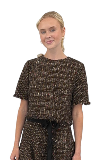 Tweed Top in Brown Multi