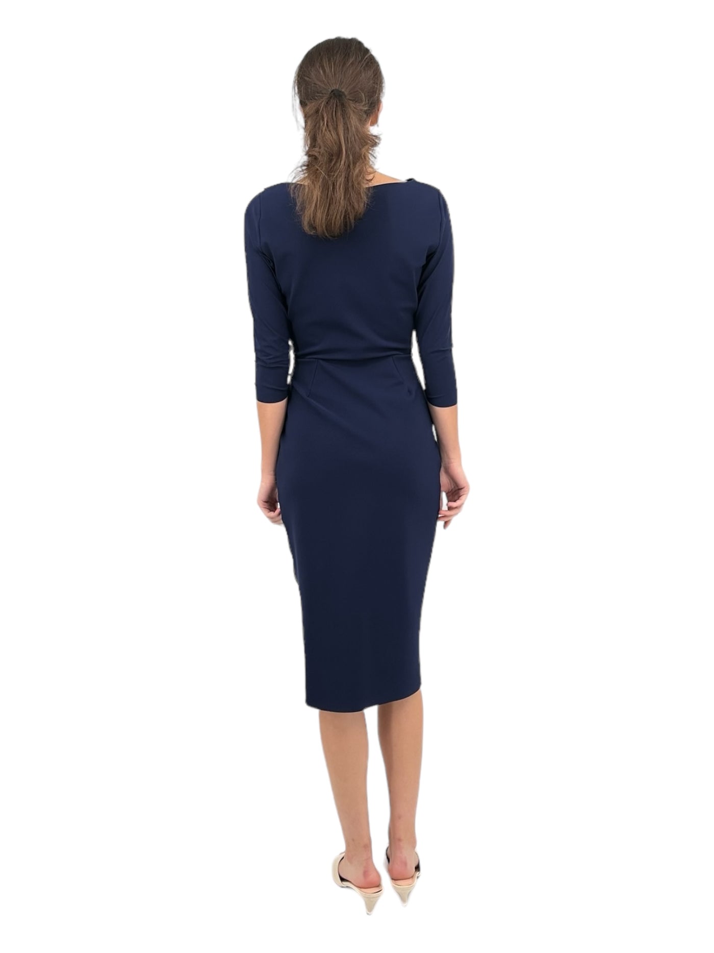 Hedy Mix Jersey Dress in Blu Notte