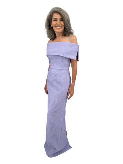 Abstract Cloque Gown in Lavender