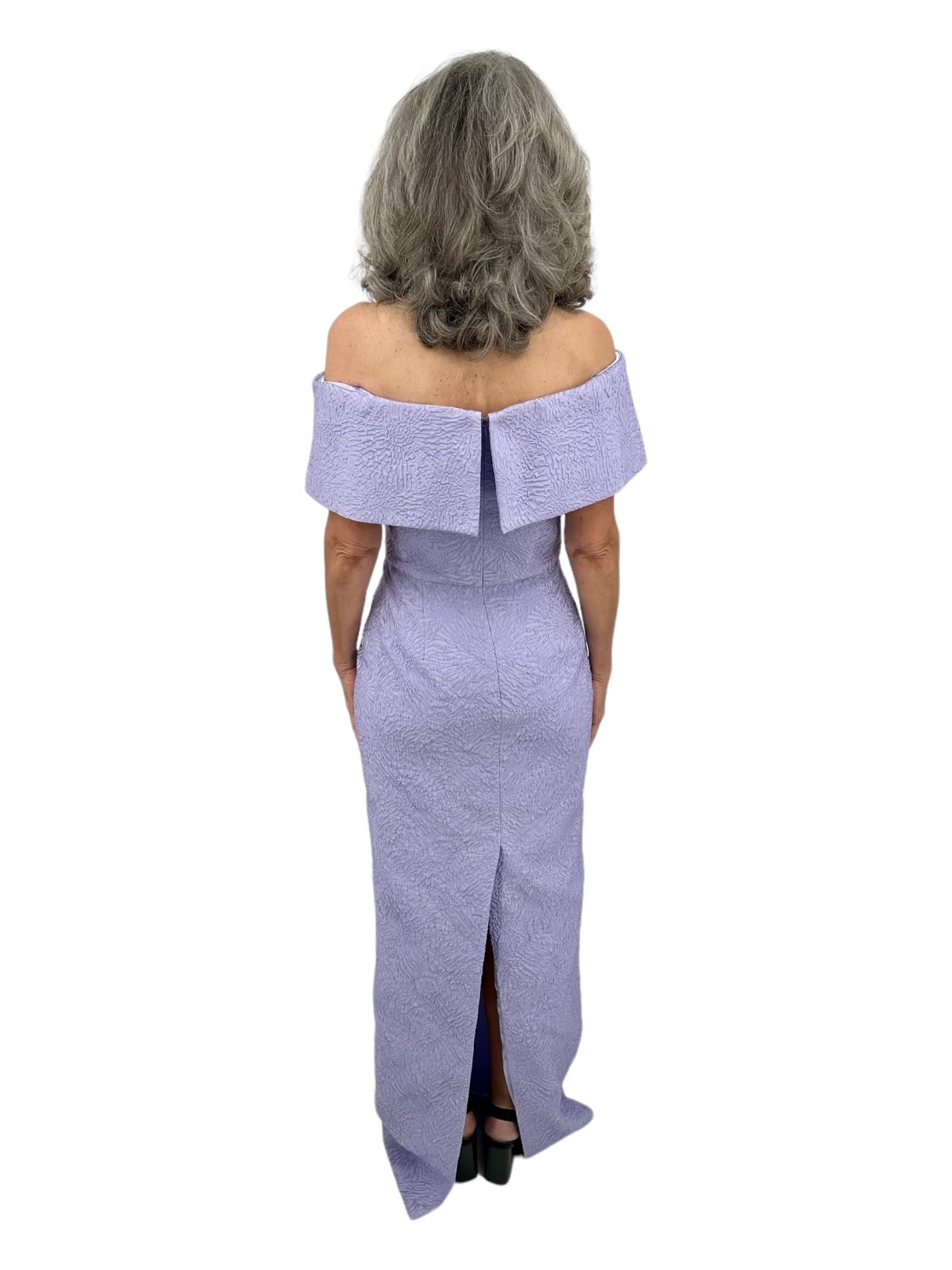Abstract Cloque Gown in Lavender