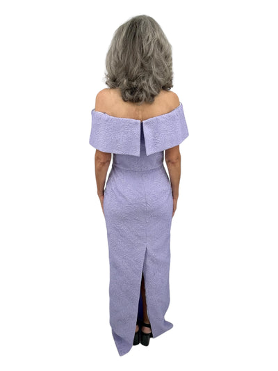 Abstract Cloque Gown in Lavender