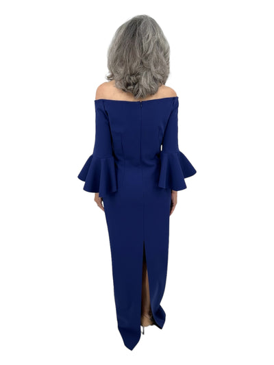 Off Shoulders Bell Sleeve Gown in Royal