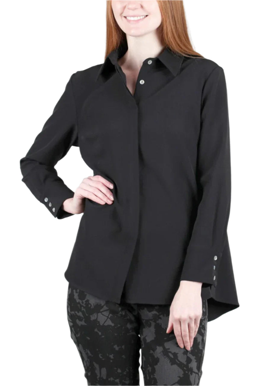 Pleat Back Blouse in Black