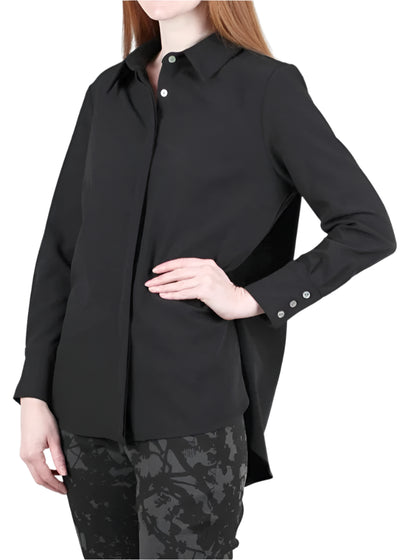 Pleat Back Blouse in Black
