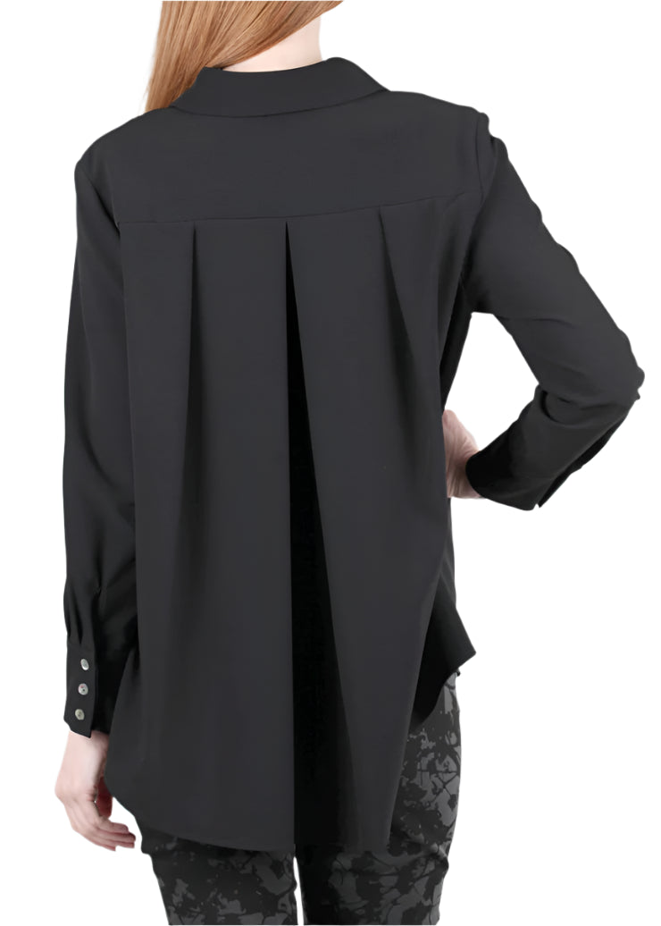 Pleat Back Blouse in Black