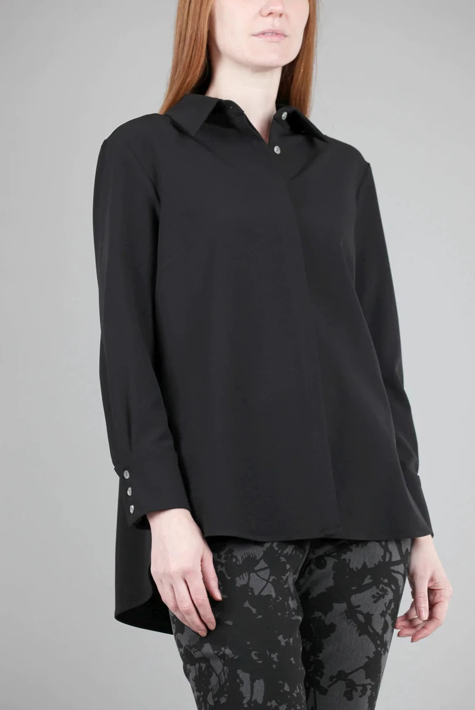 Pleat Back Blouse in Black