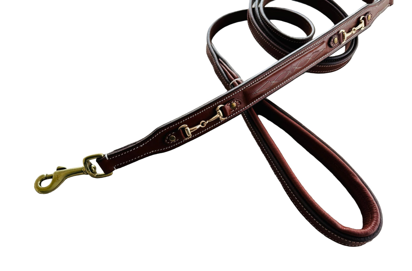 Full Grain Leather Dog Leash w/ Horse Bit