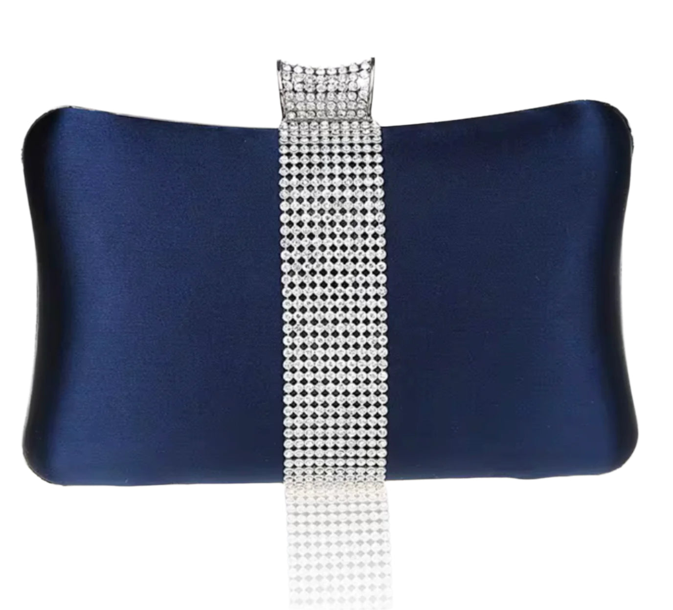 Navy/Crystal Pillow Minaudiere Clutch