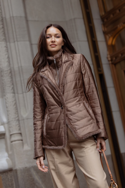 Mink Nylon Jacket in Mocca