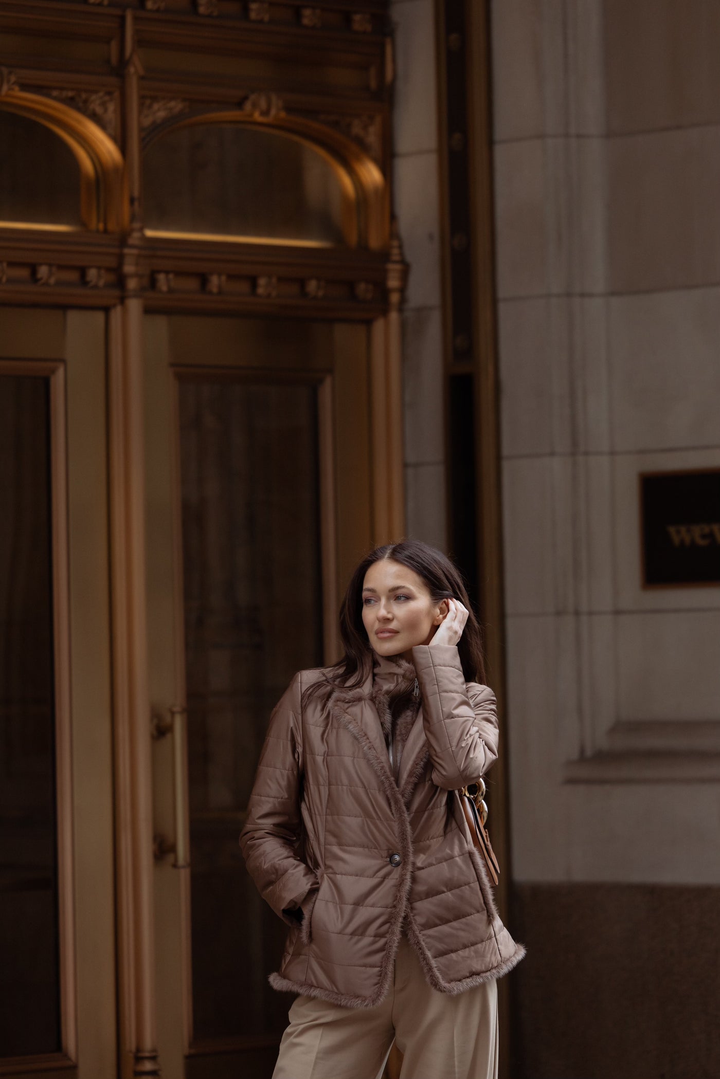 Mink Nylon Jacket in Mocca