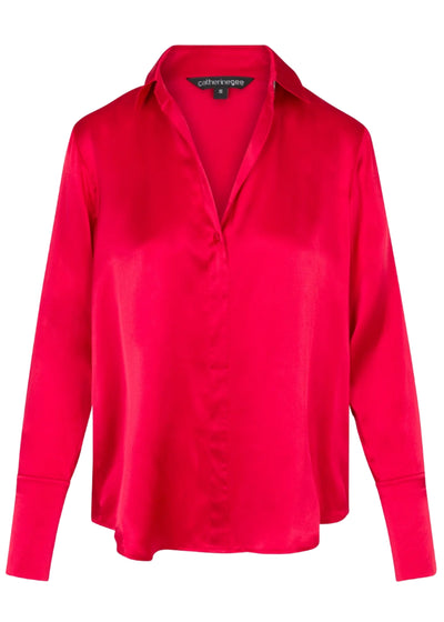 Daria French Cuff Blouse in Toreador
