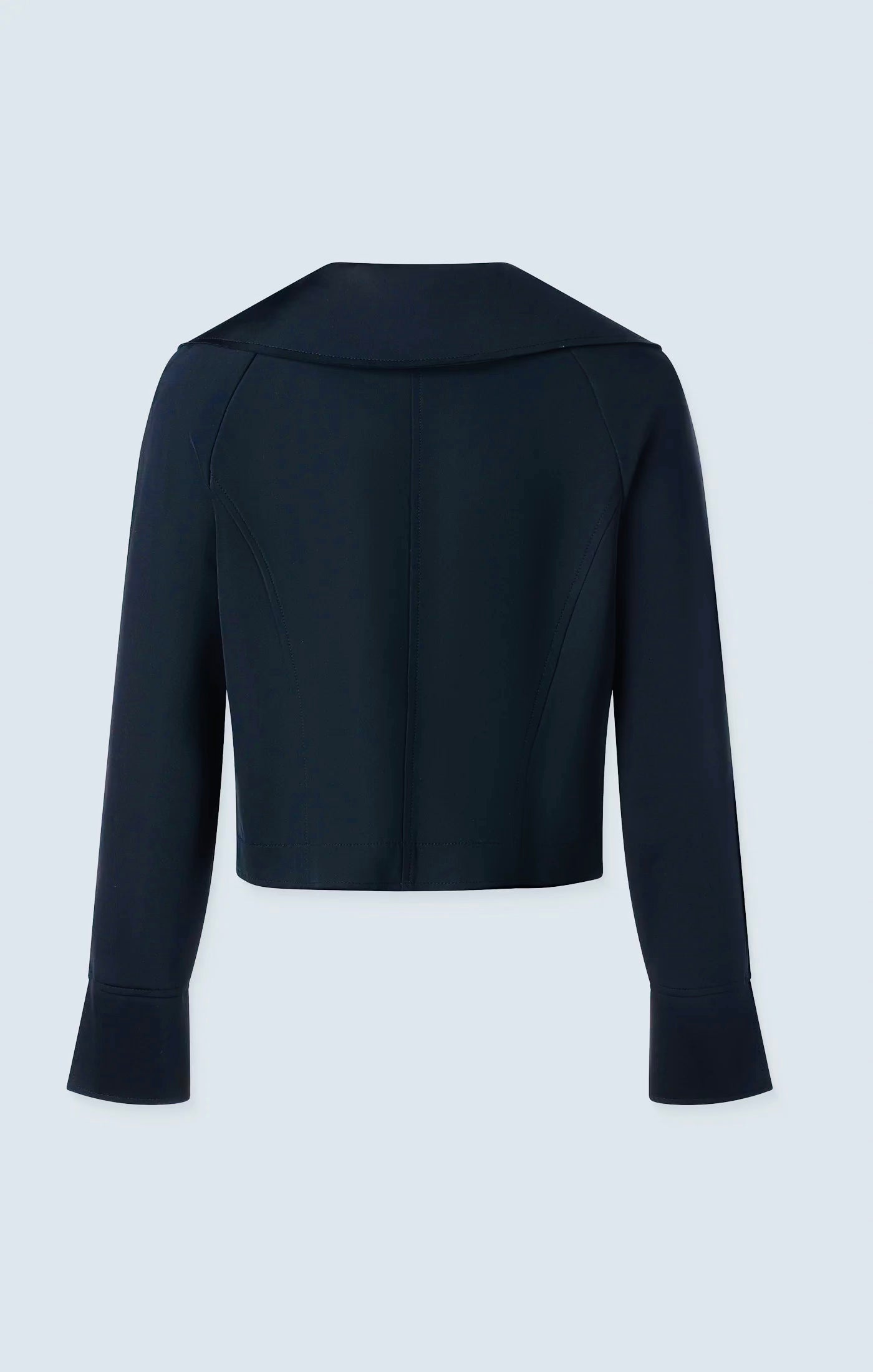 Crop Jacket with Storm Flap - Navy