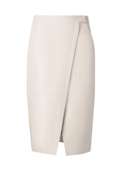 Pencil Skirt With Front Vent in Bone