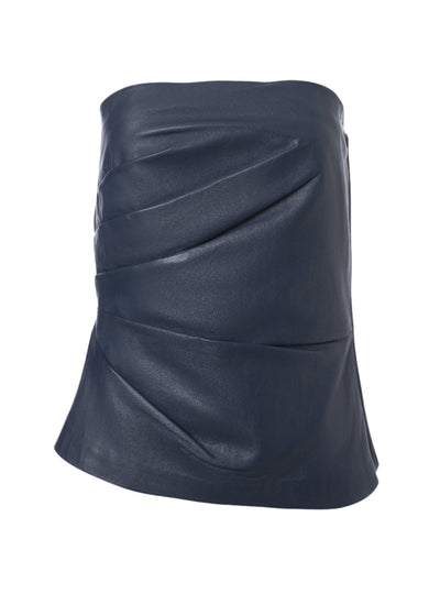 Leather Bustier in Midnight