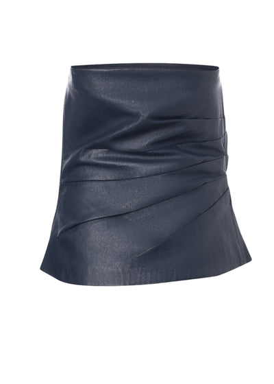 Leather Bustier in Midnight