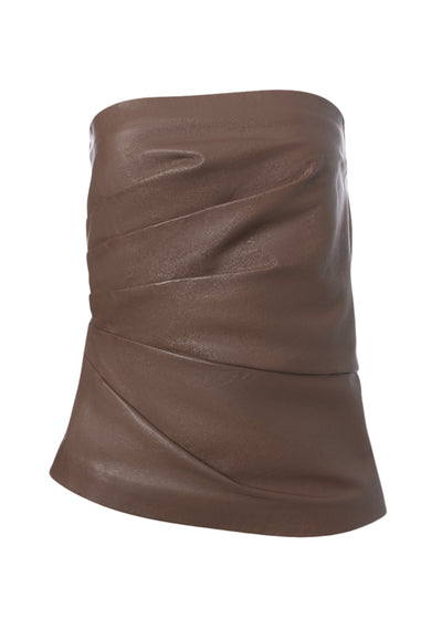 Leather Bustier in Brown
