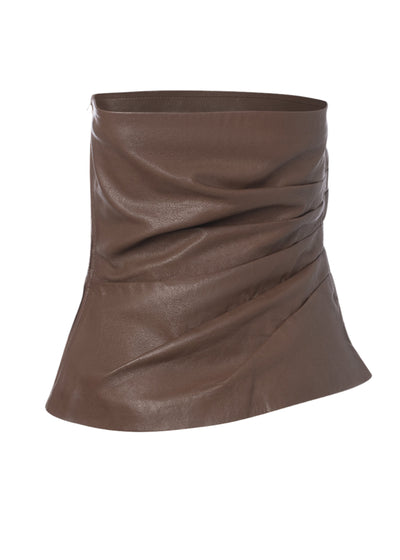 Leather Bustier in Brown