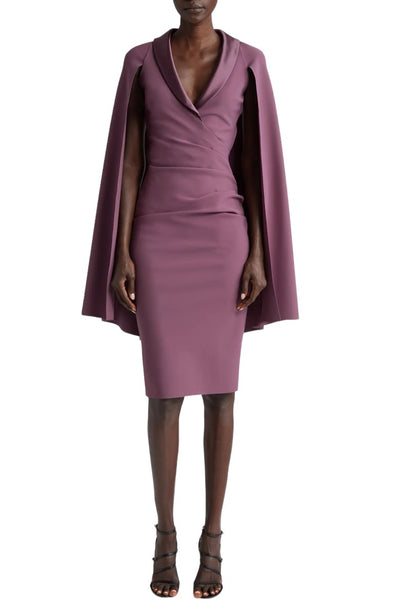 Shiarif Pleated Cape Sleeve Dress