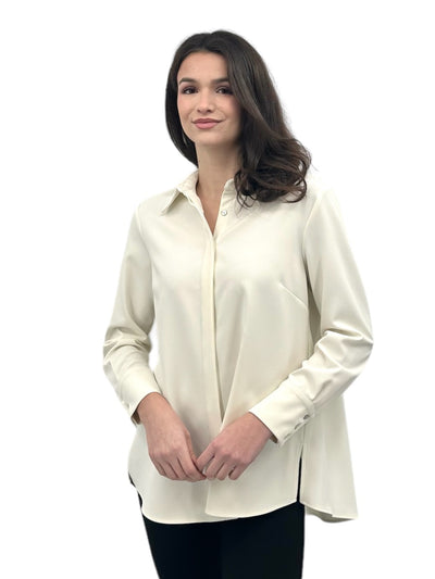 Pleat Back Blouse in Ivory