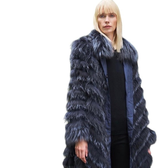 Audrey Reversible Travel Coat in Navy