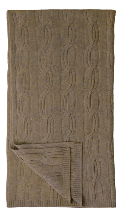 Lux Cable Throw Shawl in Suede