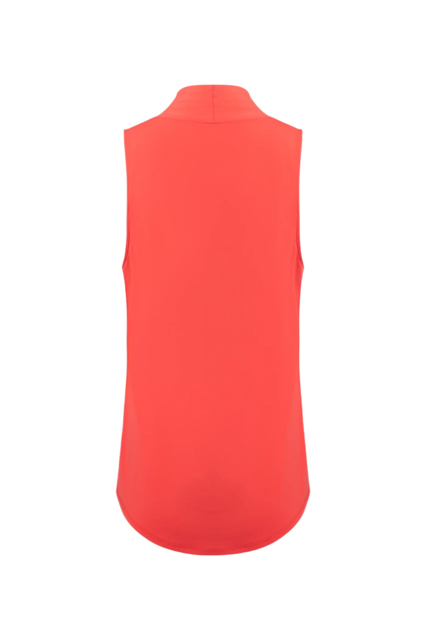 Matte Jersey Sleeveless Pleated V-Neck Top in Red