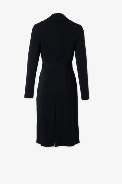Matte Jersey Trench Coat in Black