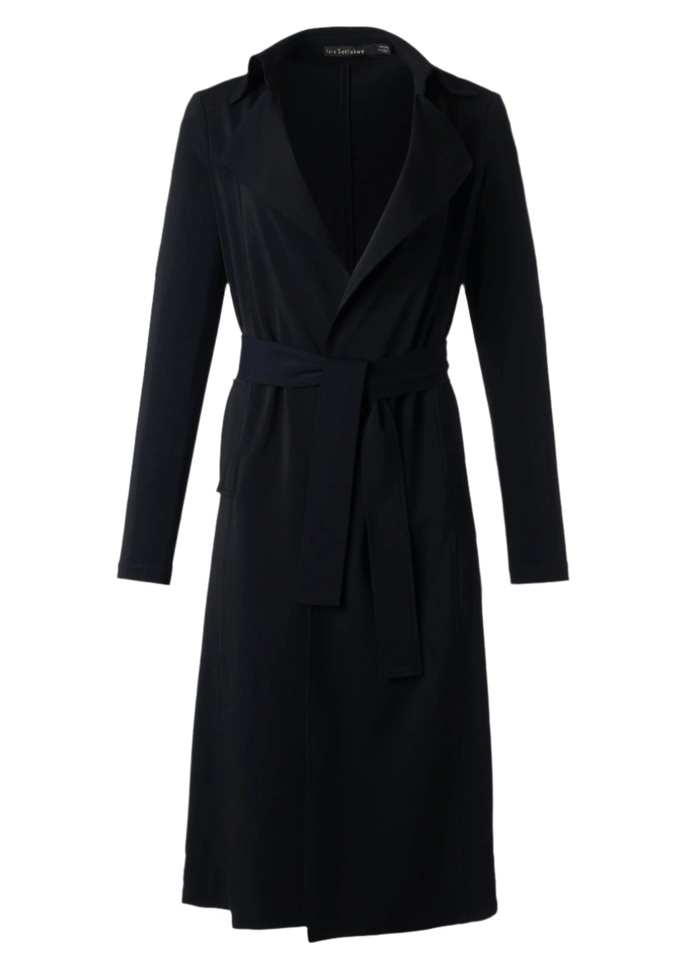 Matte Jersey Trench Coat in Black