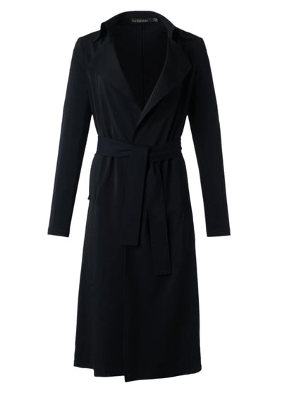 Matte Jersey Trench Coat in Black