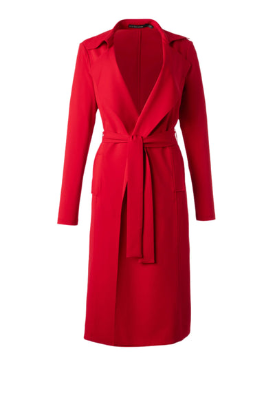 Matte Jersey Trench Coat in Ruby
