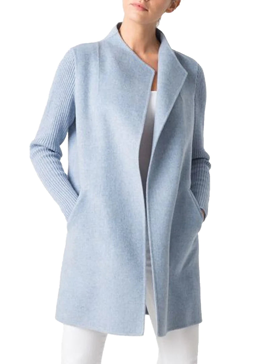 Rib Sleeve Coat in Coastal