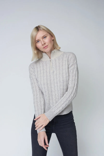 Two Tone Half Zip - Cloud